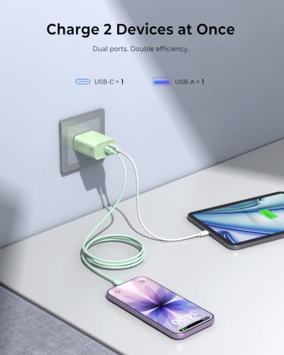 USB C Wall Charger, 3Pcs 20W PD + QC USBC Charger Block Super Fast Power Output Rapid Charging Box Wall Plug Cube for Phone 16/17, Samsung Galaxy S24, Motorola, LG, Google Pixel 6Pro, Mint Green - color: Mint Green