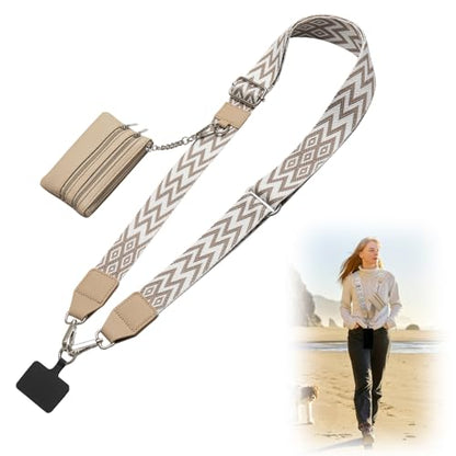 Cell Phone Lanyard Crossbody with Wallet, Versatile Clip and Go Phone Strap - color: L