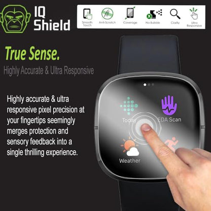 IQShield 6 Pack Screen Protector for Fitbit Versa 2 Easy Install Anti-Scratch Ultra Thin Smudge Resistant Anti-Bubble Clear TPU Film - size: 1.4 INCH