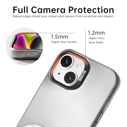for iPhone 14 Case, TPU, Drop Protection, Waves | Matte Silver Back, Shockproof, Fade-resistant, Anti-yellow, Lens Protection, Precise Cutout, Slim grip, Waves - color: Waves, size: iPhone 14