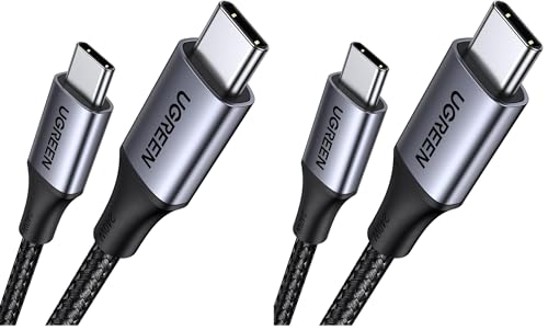 UGREEN 240W USB C to USB C Cable, Fast Charging USB C Cable for iPhone 17 Pro Max/16, Samsung Galaxy S25/S24, MacBook Pro/Air, iPad Pro/Air/Mini, Dell XPS, 3.3FT (Pack of 2) - size: 3.3FT (Pack of 2)