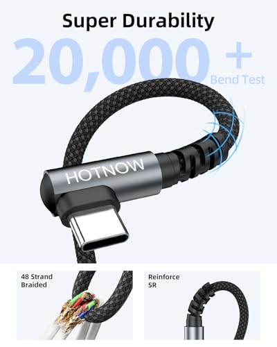 Short Right Angle USB C to USB C Cable 1.5FT 3 Pack, 65W Fast Charging - color: Black, size: 1.5FT