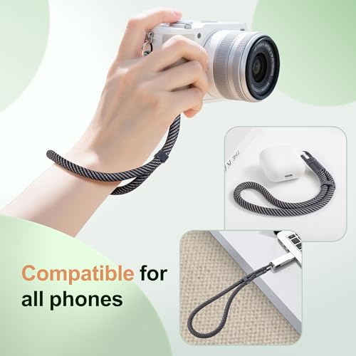 SHANSHUI Phone Lanyard, 4 Pack Adjustable Cell Phone Strap, Hand Wrist Strap Lanyard with 4 Pack Tether Tabs for Smartphones-Black Dark Gray - color: 2black 2dark Gray