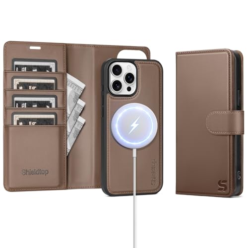 Shieldtop Compatible with MagSafe iPhone 13 Pro Max Wallet Case,Coffee - color: Coffee, size: iPhone 13 Pro Max - 6.7"