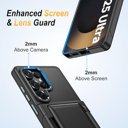 Vofolen for Samsung Galaxy S25 Ultra Case Wallet with Card Holder RFID | 2 Card Slots Heavy Duty Shockproof Drop Protective Flip Slim Pocket Cover for Samsung S25 Ultra Case for Men Women-Black - size: For Samsung Galaxy S25 Ultra