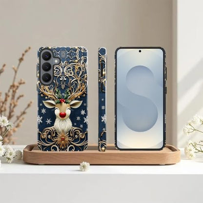 Case for Samsung Galaxy S26,Camera Protection Soft Glossy Phone Case - Christmas Reindeer Golden - color: Christmas Reindeer Golden, size: Samsung Galaxy S26