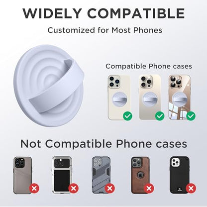 Upgraded Magnetic Phone Grip, Liquid Silicone Soft and Portable, Removable Finger Loop Ring Grip Holder for iPhone, Strong Magnetic Attraction, Compatible with MagSafe Phone Case, Light Purple - color: Light Purple