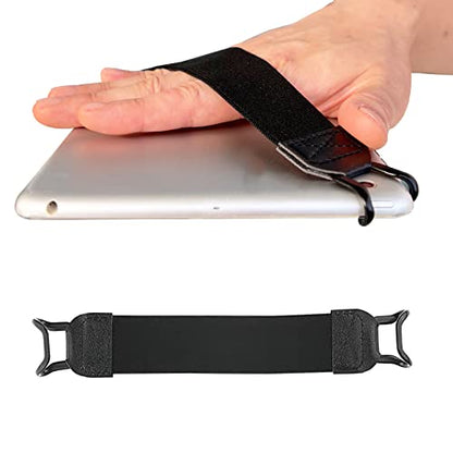 EGO Security Hand-Strap for 9-10 Inch Tablets - iPad Pro/Air/Kindle Fire HD/Samsung/Lenovo, Versatile Hand Strap Lightweight Finger Grip Holder (Black) - color: Black