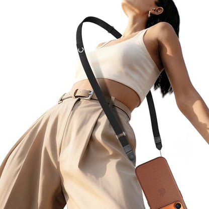 TiMOVO Phone Lanyard Crossbody for iPhone 17 Series Case, Adjustable Anti-Theft Phone Strap with Quick Release Buckle - color: Black