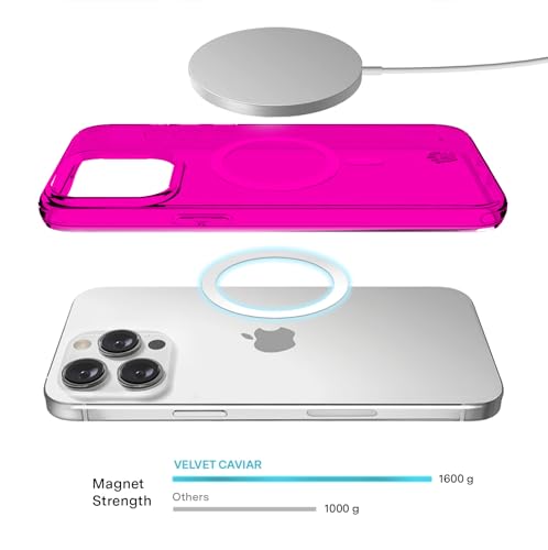 VELVET CAVIAR for iPhone 15 Pro Case Neon Hot Pink - Compatible with MagSafe - 10ft Drop Tested - color: Neon Hot Pink, size: 15 Pro