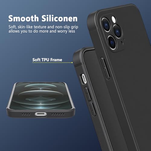 FanTEK Phone Case Compatible with iPhone 12 Pro Case, Anti-Scratch & Fingerprint Phone Case Protective Cover, Matte Black - size: iPhone 12 Pro