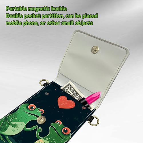 Small Crossbody Bags with Adjustable Shoulder Strap - color: Couple Frogs