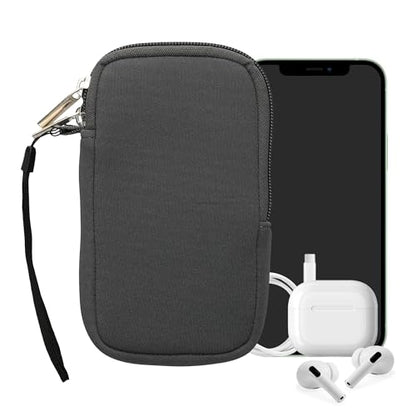 kwmobile Universal Phone Pouch Size M - 5.5" - Neoprene Smartphone Pouch with Zip - Water-Repellent Mobile Phone Case - Sleeve in Grey - color: grey, size: M - 5.5"