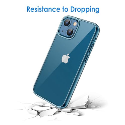 JETech Case for iPhone 13, Anti-Yellowing, Navy Blue | Shockproof Protection, Scratch Resistant Hard PC Back, Durable Transparent TPU Bumper - color: Navy Blue