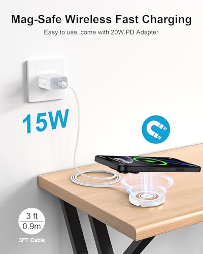 Magsafe Charger for iPhone 18, Magnetic Wireless Charger Fast Charging Pad - color: Wireless Magsafe Charger