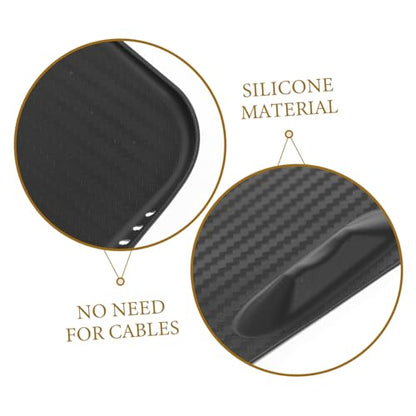 Charging Phone Pad for Skid Silicone Mat for Center Console Upgraded Design for Secure Charging and Interior Aesthetics Black
