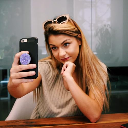 Magnetic Retractable Phone Stand, Phone Grip, Suitable for Round Foldable Phones and Tablet Accessories - Transparent ShinePowder (Magnetic Purple) - color: Magnetic purple