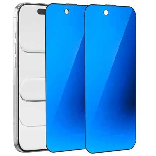 2 Pack Anti-Blue Privacy Tempered Glass for iPhone Air Anti-Spy Screen Protector Film Electroplated Gradient Blue 6.5 inch - size: For iPhone Air