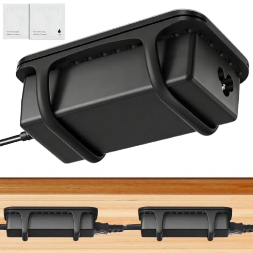 2 PACK Laptop Charger Holder Under Desk Power Brick Mount with Adhesive - size: 2pcs