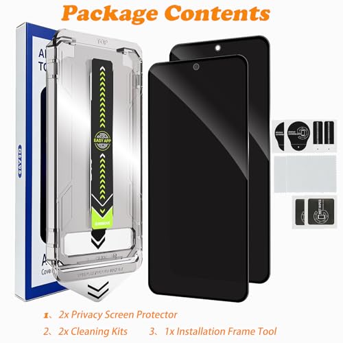 2 Pack for Samsung Galaxy S25 Privacy Screen Protector Auto-Alignment - size: Galaxy S25