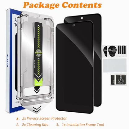 2 Pack for Samsung Galaxy S25 Privacy Screen Protector Auto-Alignment - size: Galaxy S25