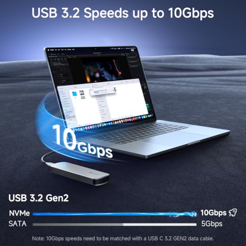 Yottamaster M.2 NVMe SATA SSD Enclosure, USB 3.2 Gen 2 10Gbps Adapter - color: Silver, size: 2-in-1 Cable