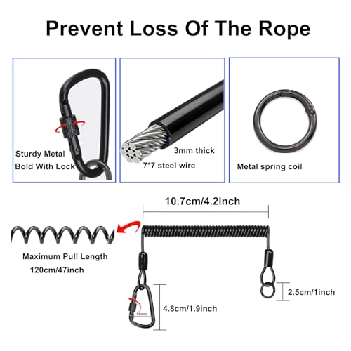 The Phone Tether-MobilePhone Protective Strap, Anti Theft Phone Strap for Men and Women,Locking Carabiner and Phone Ring Grip,Silicone Phone Holder Fits All Smartphones 4 to 7 Inches (Black)