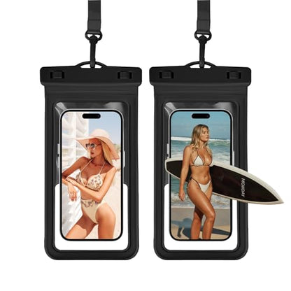 Waterproof Phone Pouch, with Card Holder Inside, Large Waterproof Case Compatible with iPhone 17 16 15 14 13 Pro Max, Beach Cruise Essentials, 2 Pack, Black and Black - color: A5-Black and Black