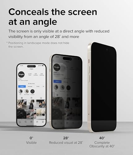 Ringke for iPhone 15 Screen Protector [Privacy Glass] - size: iPhone 15