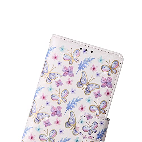 UEEBAI Wallet Case for Samsung Galaxy A34 5G, PU Leather Phone Cover Kickstand RFID Blocking Flip Case Card Slots Wrist Strap Relief Engraved Pattern Magnetic Closure Folio Cover - Butterfly - color: Butterfly, size: Samsung Galaxy A34 5G