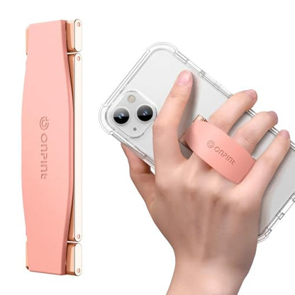Phone Grip Finger Ring Holder 3.23 Inch, Phone Slim Finger Ring Holder Kickstand 2 in 1, Compatible with iPhone Samsung and Most Smartphones, Pink