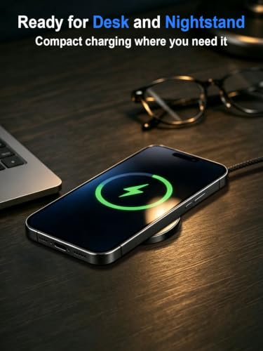 MagSafe Charger 25W Magnetic Wireless Charger Fast Charging Pad - color: Black