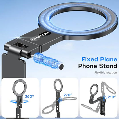 OMOTON TP03 [Ultra-Slim] 360° Rotating for MagSafe Tripod Stand with Hook - color: 1-Black