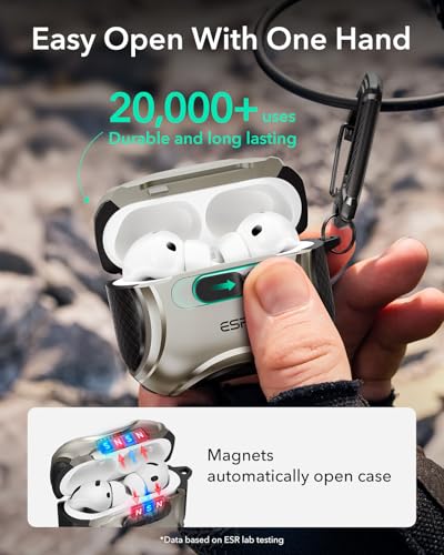 ESR for AirPods Pro 3 Case (2025), Compatible with MagSafe, Titanium - color: Titanium, size: AirPods Pro 3 Case