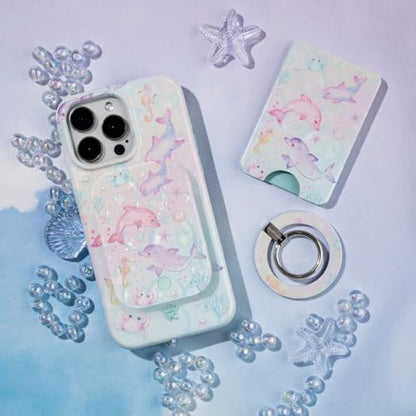 VELVET CAVIAR compatible with MagSafe Wallet - Magnetic Card Holder Wallet for iPhone 12/13/14/15 (Dolphins) - color: Dolphins