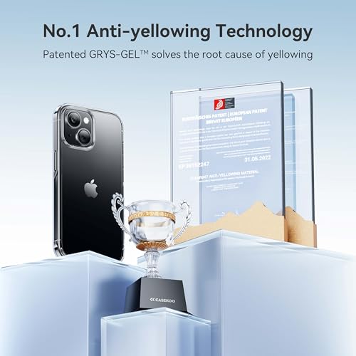 CASEKOO for iPhone 14 Case/iPhone 13 Case Crystal Clear, [Never Yellow Technology] [Military-Grade Protection] Transparent Slim Cover Women Men Phone Case 6.1 inch, Clear | Military-Grade Protection, Transparent Slim Shockproof Cover, Women Men for iPhone