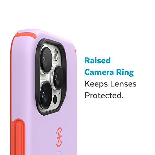 Speck iPhone 14 Pro Max Case - Slim, Drop Protection, Scratch Resistant, Soft Touch for 6.7 inch iPhone 14 Pro Max - Dual Layer CandyShell Pro, Spring Purple/Energy Red - color: Spring Purple/Energy Red