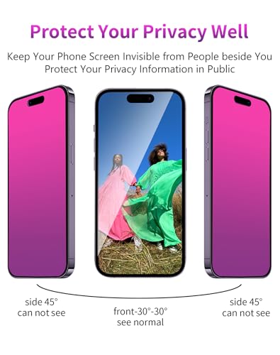 Privacy Screen Protector for iPhone 17 Pro Max Gradient 2 Pack - color: For iPhone 17 Pro Max (red)