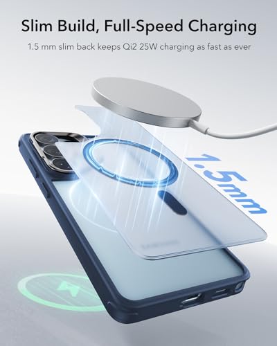 ESR for Samsung Galaxy S26 Ultra Phone Case with Stash Stand, Compatible with MagSafe, Military-Grade Protection, Magnetic Case for, Scratch-Resistant Back Cover, Frosted Navy Blue - color: Frosted Navy Blue