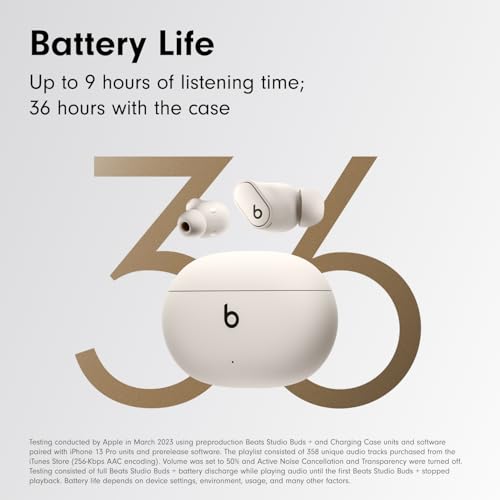 Beats Studio Buds + | True Wireless Noise Cancelling Earbuds, Enhanced Apple & Android Compatibility, Built-in Microphone, Sweat Resistant Bluetooth Headphones, Spatial Audio - Ivory - color: Ivory, style: Standalone