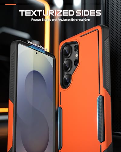 Poetic Neon Case for Samsung Galaxy S25 Ultra 5G, Dual Layer Heavy Duty Rugged Lightweight Slim Shockproof Protective Cover Phone Case, Orange - color: Orange