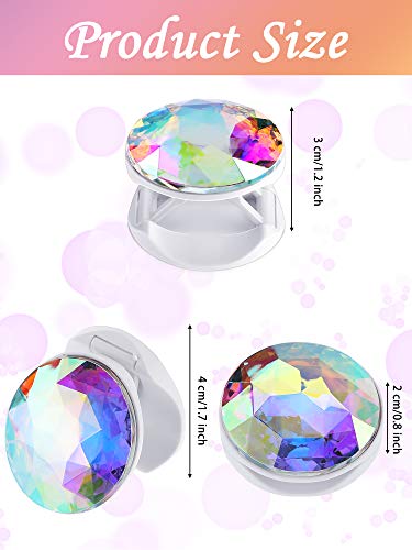 Weewooday 4 Pcs Crystal Glitter Phone Grip Holder with Expanding Kickstand
