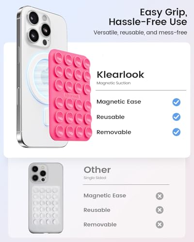 Klearlook Magnetic Suction Phone Mount for MagSafe Case, Hot Pink - color: Hot Pink