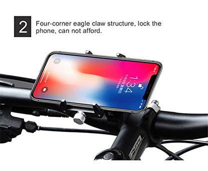 GUB PRO1 Universal Alloy Bike Cell Phone Holder Aluminum Bicycle Handlebar Phone Support for 3.5-6.2inch Bike Bracket Mount