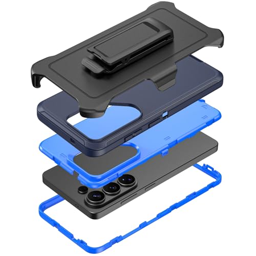 Compatible with Samsung Galaxy S26 Ultra Case, with Belt Clip Holster Heavy Duty Rugged Shockproof Full Body Protection Kickstand Cover for Samsung Galaxy S26 Ultra Phone (Blue) - color: Blue