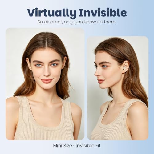 Yihou Small Mini Invisible Earbuds Wireless Bluetooth Hidden Headphones Discreet Tiny Earbuds for Work Smallest Low Profile Micro Sleep Earbud Invisible Ear Buds for Small Ear Canals Sleeping - color: Beige
