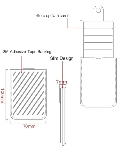 Phone Card Holder RFID Sleeve, PU Leather Stick-On Pull 5 Card Phone Wallet - color: Rose