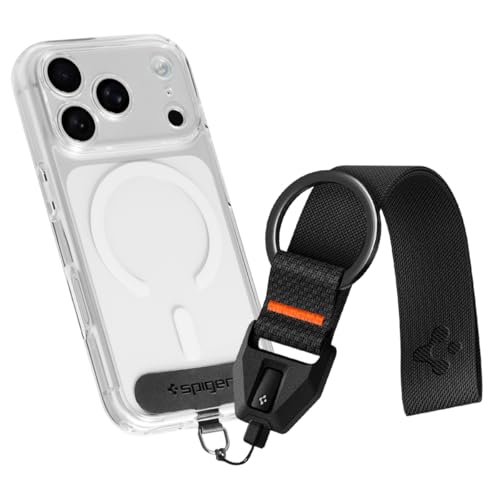 Spigen Phone Wrist Strap with Lanyard and Tether Tab (Universal) - color: Black