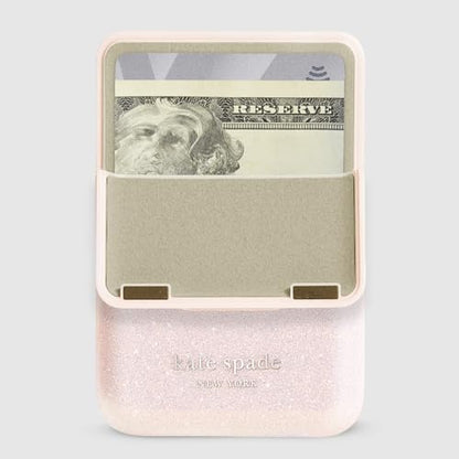 kate spade new york Flip Magnetic Card Holder/Wallet - That Sparkle Pink | Stylish Phone Wallet - Compatible w/MagSafe Phones & Cases -Detachable MagSafe Wallet for iPhone 17 Pro Max/16/15/14/Pixel 10 - color: Flip - That Sparkle Pink