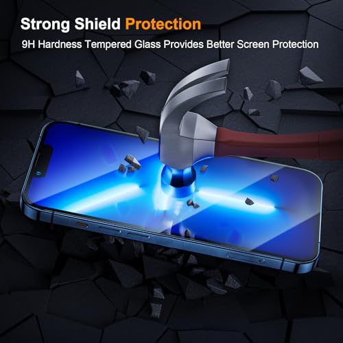 SIBEITU 3+3 Pack Screen Protector + Camera Lens Protector for iPhone 14 | 6.1 Inch HD 9H Hardness Tempered Glass Film, Scratch Resistant, Sensor Protection, Case Friendly, High Response, Bubble Free - size: iPhone 14 6.1"